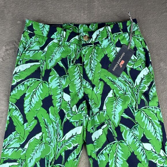 Vineyard Vines Pants Mens 28x32 Nautical Navy Slim Fit Breaker Banana Leaf Print - Picture 4 of 15